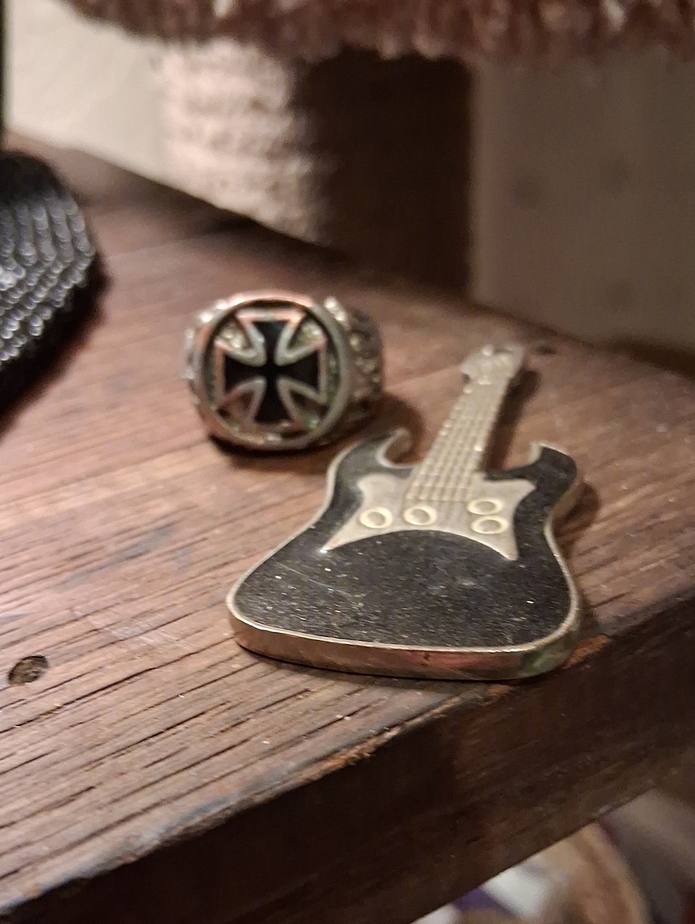 Biker Ring & Guitar Charm
